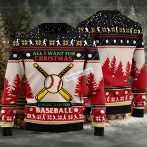 All I Want For Christmas Baseball Ugly Christmas Sweaters Family Black All I Want For Christmas Baseball Ugly Christmas Sweaters Family Black