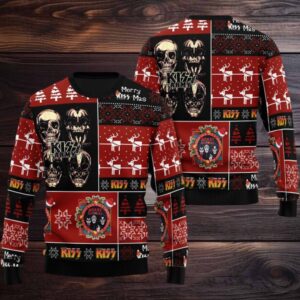 All I Want For Christmas Is Kiss Skull 3D Ugly Christmas Sweater