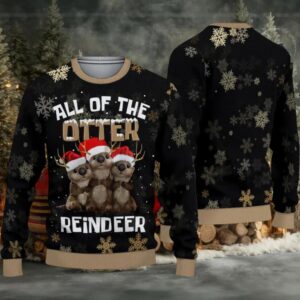All Of The Otter Reindeer Ugly Christmas Sweater