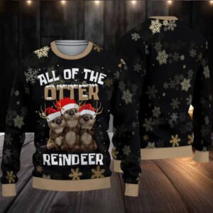 All Of The Otter Reindeer Ugly Christmas Sweater