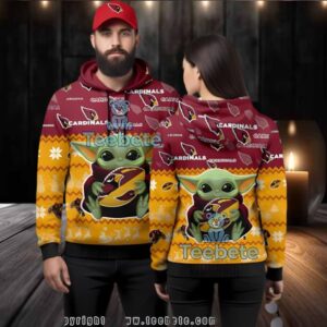 Arizona Cardinals Baby Yoda Football Ugly 3D Hoodie Women