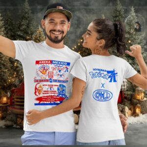 Arena CMLL team hawlucha vs Mexico Pokemon team machamp two sided T shirt