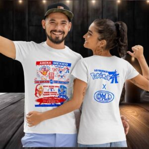 Arena CMLL team hawlucha vs Mexico Pokemon team machamp two sided T shirt