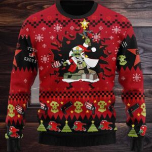 Armed And Dangerous Red Gobbo Iconic Ugly Christmas Sweater