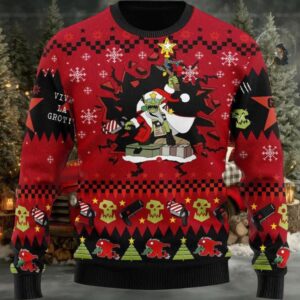 Armed And Dangerous Red Gobbo Iconic Ugly Christmas Sweater