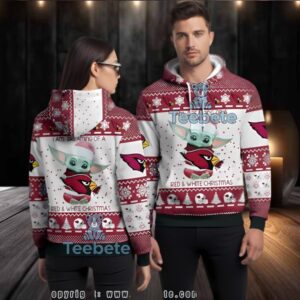 Arizona Cardinals Grogu Christmas Ugly 3D Hoodie Men