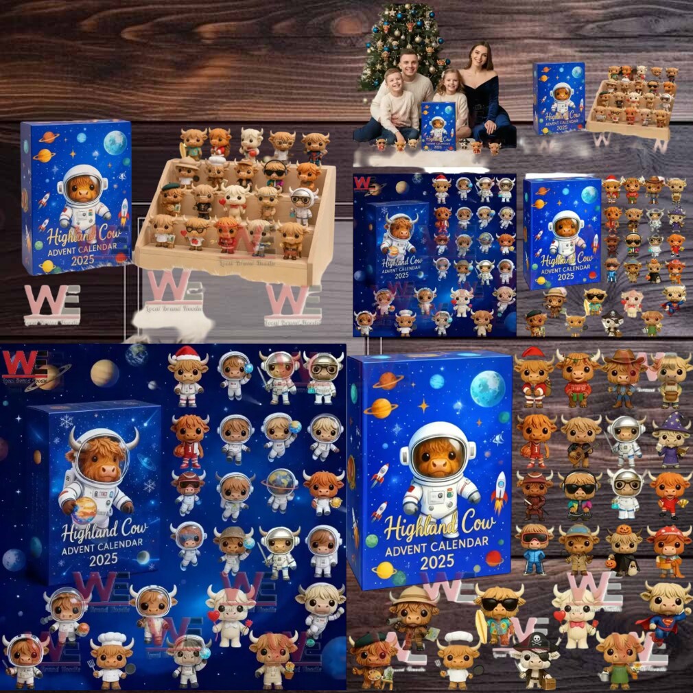 Astronaut Highland Cow 2025 Advent Calendar Christmas Astronaut Highland Cow 2025 Advent Calendar Christmas