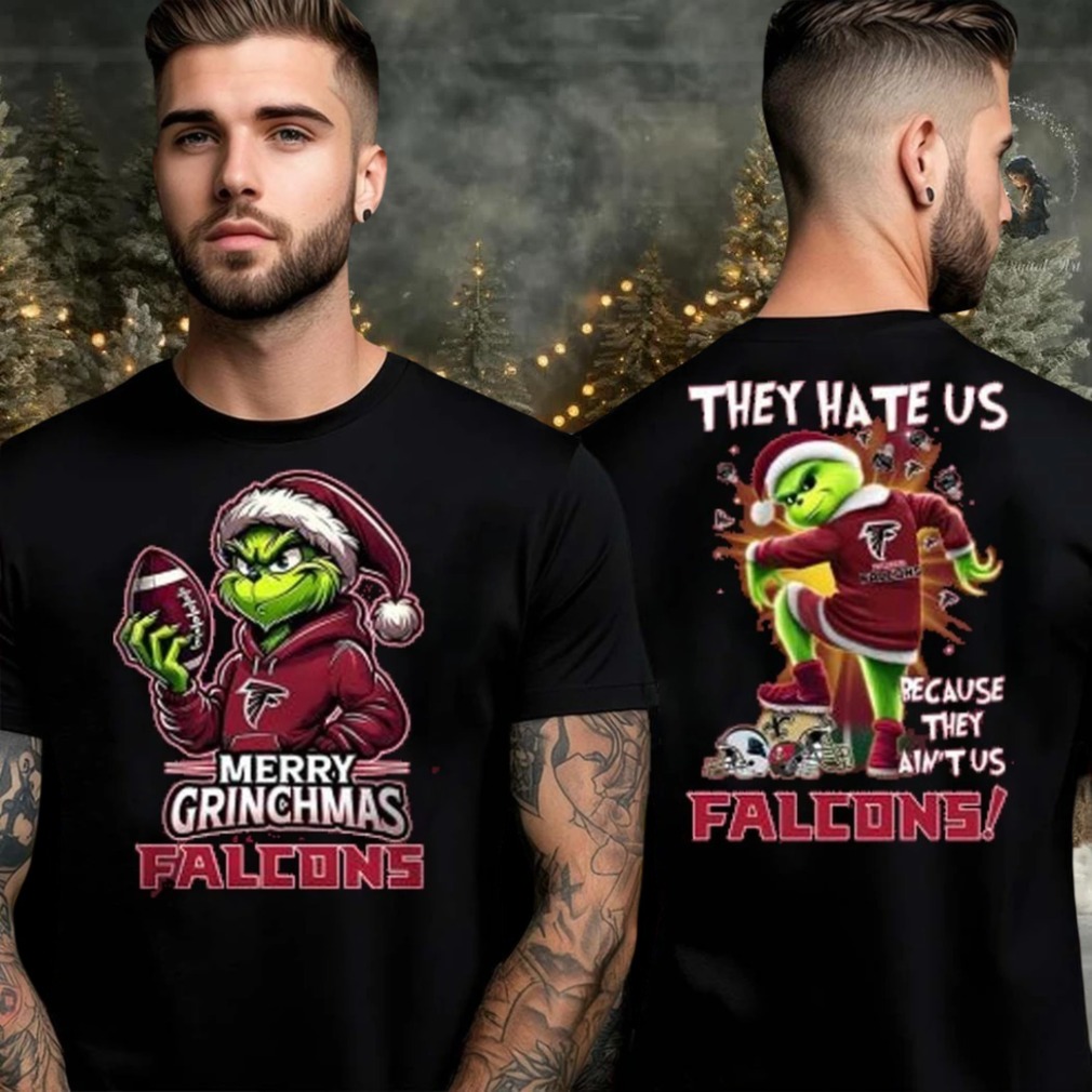 Atlanta Falcons Grinch Merry Christmas Grinchmas 2025 Personalized Football Logo Two Sided Shirt Atlanta Falcons Grinch Merry Christmas Grinchmas 2025 Personalized Football Logo Two Sided Shirt