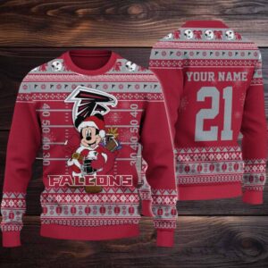 Atlanta Falcons Mickey Mouse Santa Ugly Christmas Sweater Atlanta Falcons Mickey Mouse Santa Ugly Christmas Sweater