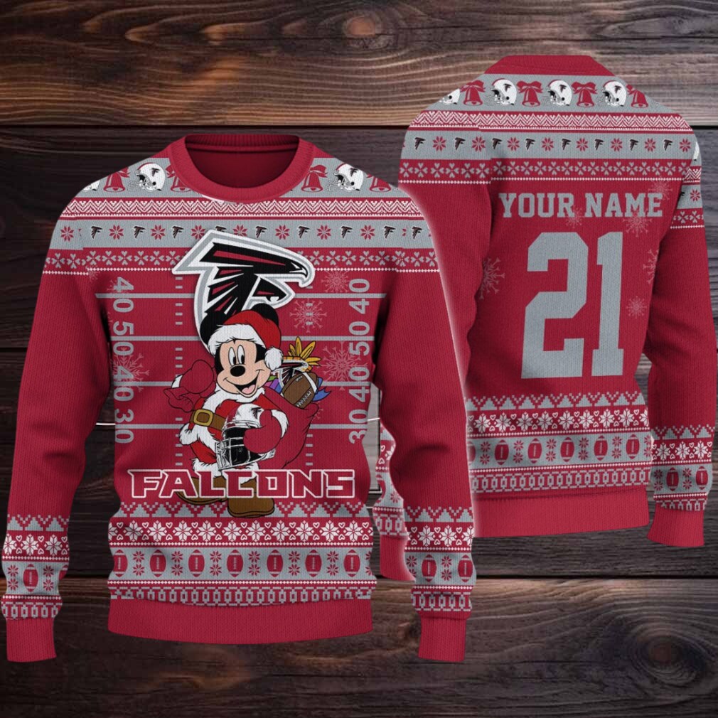Atlanta Falcons Mickey Mouse Santa Ugly Christmas Sweater Atlanta Falcons Mickey Mouse Santa Ugly Christmas Sweater