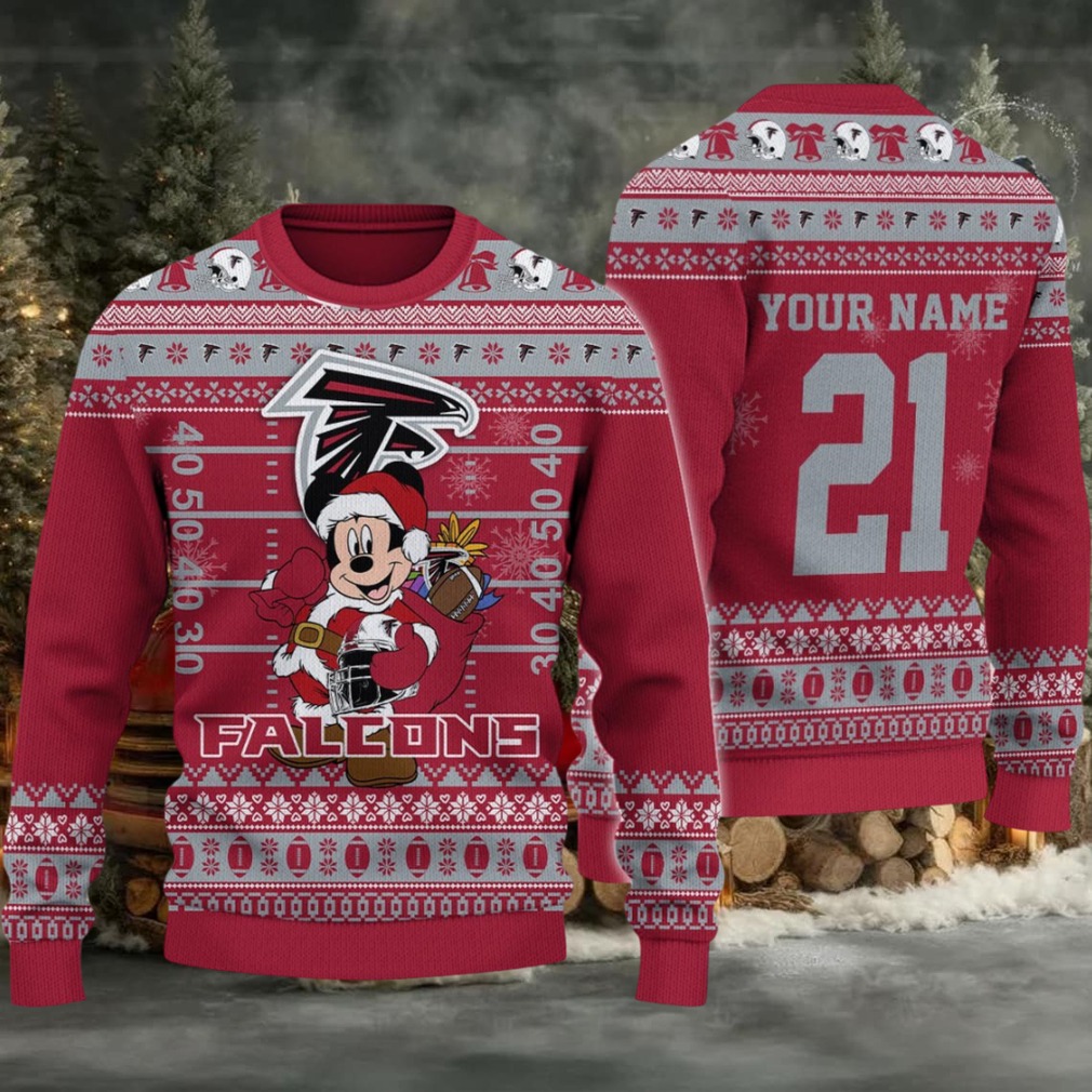 Atlanta Falcons Mickey Mouse Santa Ugly Christmas Sweater Atlanta Falcons Mickey Mouse Santa Ugly Christmas Sweater