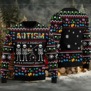 Autism It’s Not A Disability It’s A Different Ability Ugly Christmas Sweater