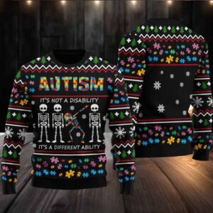 Autism It’s Not A Disability It’s A Different Ability Ugly Christmas Sweater