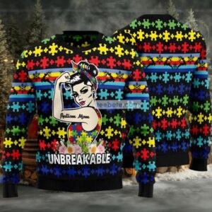 Autism Mom Girl Ugly Sweaters For Christmas Black Mens Autism Mom Girl Ugly Sweaters For Christmas Black Mens
