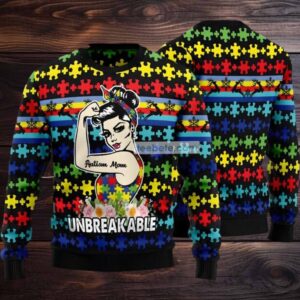 Autism Mom Girl Ugly Sweaters For Christmas Black Mens