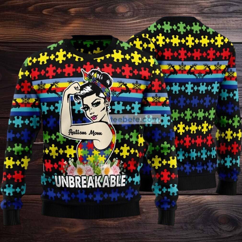 Autism Mom Girl Ugly Sweaters For Christmas Black Mens Autism Mom Girl Ugly Sweaters For Christmas Black Mens