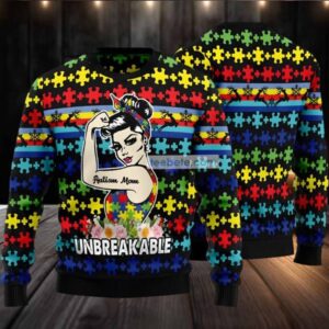 Autism Mom Girl Ugly Sweaters For Christmas Black Mens