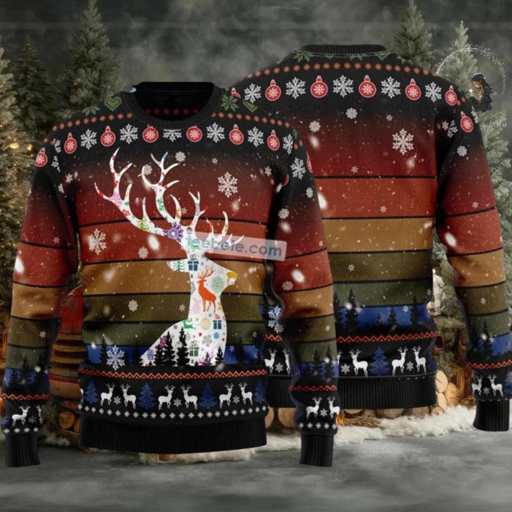 Awesome Reindeer Xmas Tree Ugly Sweater Party Awesome Reindeer Xmas Tree Ugly Sweater Party