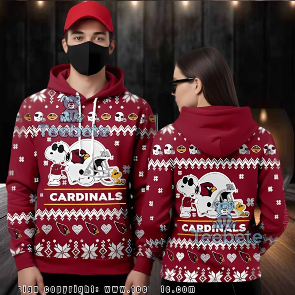 Arizona Cardinals Snoopy Ugly 3D Hoodie Youth Arizona Cardinals Snoopy Ugly 3D Hoodie Youth