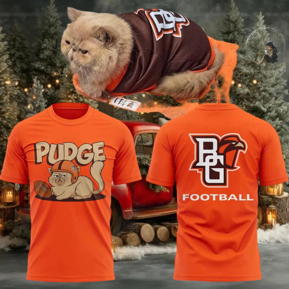 BGSU Bowling Green State University football Pudge the cat 2 sided t shirt