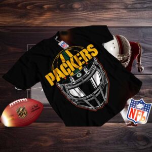 Green Bay Packers Black Helmet Graphic T Shirt