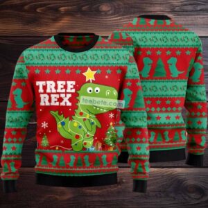 Baby T Rex Tree Light Ugly Christmas Sweaters Big And Tall Green