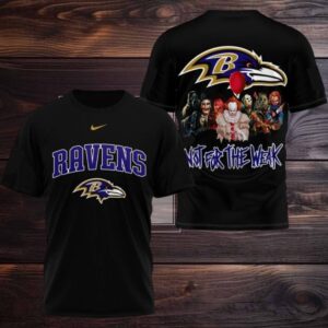 Baltimore Ravens 2025 NFL Not For The Weak Halloween All Over Print Logo Two Sided Shirt