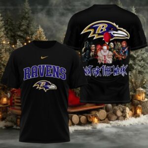 Baltimore Ravens 2025 NFL Not For The Weak Halloween All Over Print Logo Two Sided Shirt
