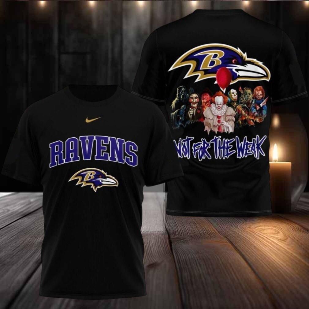 Baltimore Ravens 2025 NFL Not For The Weak Halloween All Over Print Logo Two Sided Shirt Baltimore Ravens 2025 NFL Not For The Weak Halloween All Over Print Logo Two Sided Shirt