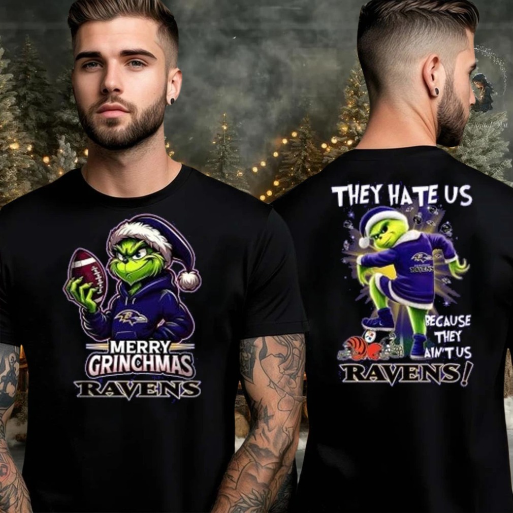 Baltimore Ravens Grinch Merry Christmas Grinchmas 2025 Personalized Football Logo Two Sided Shirt Baltimore Ravens Grinch Merry Christmas Grinchmas 2025 Personalized Football Logo Two Sided Shirt