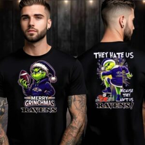 Baltimore Ravens Grinch Merry Christmas Grinchmas 2025 Personalized Football Logo Two Sided Shirt