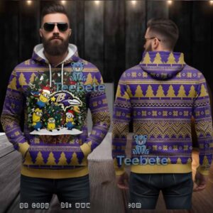 Baltimore Ravens Minion Christmas Tree Ugly 3D Hoodie Gift