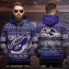 Baltimore Ravens Nfl Team Logo Ugly 3D Hoodie Purple Baltimore Ravens Nfl Team Logo Ugly 3D Hoodie Purple