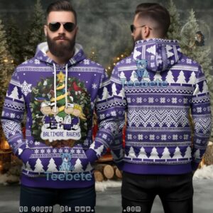 Baltimore Ravens Peanuts Charlie Brown Snoopy Ugly 3D Hoodie