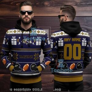 Baltimore Ravens Personalized Ugly 3D Hoodie Football Theme Baltimore Ravens Personalized Ugly 3D Hoodie Football Theme