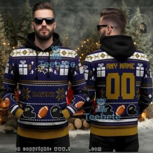 Baltimore Ravens Personalized Ugly 3D Hoodie Football Theme