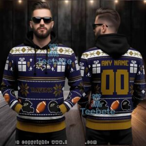 Baltimore Ravens Personalized Ugly 3D Hoodie Football Theme
