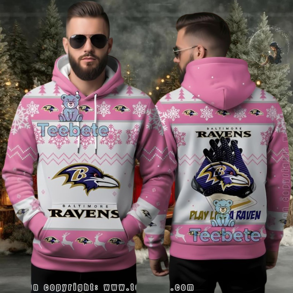 Baltimore Ravens Pink Ugly 3D Hoodie Receiver Gloves Play Like A Raven Baltimore Ravens Pink Ugly 3D Hoodie Receiver Gloves Play Like A Raven