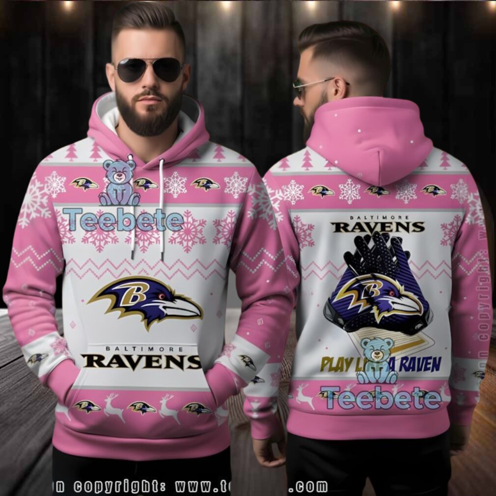 Baltimore Ravens Pink Ugly 3D Hoodie Receiver Gloves Play Like A Raven Baltimore Ravens Pink Ugly 3D Hoodie Receiver Gloves Play Like A Raven
