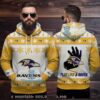 Baltimore Ravens Pink Ugly 3D Hoodie Receiver Gloves Play Like A Raven Baltimore Ravens Pink Ugly 3D Hoodie Receiver Gloves Play Like A Raven