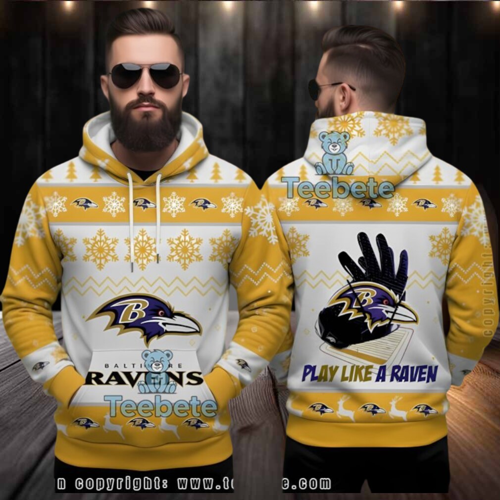 Baltimore Ravens Play Like A Raven Ugly 3D Hoodie Nfl Gear Baltimore Ravens Play Like A Raven Ugly 3D Hoodie Nfl Gear