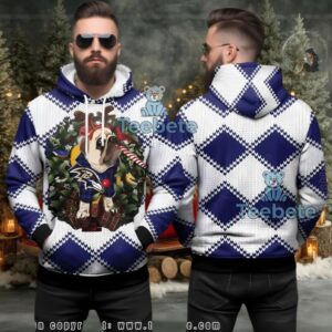 Baltimore Ravens Pug Dog Mom Dad Ugly 3D Hoodie Apparel