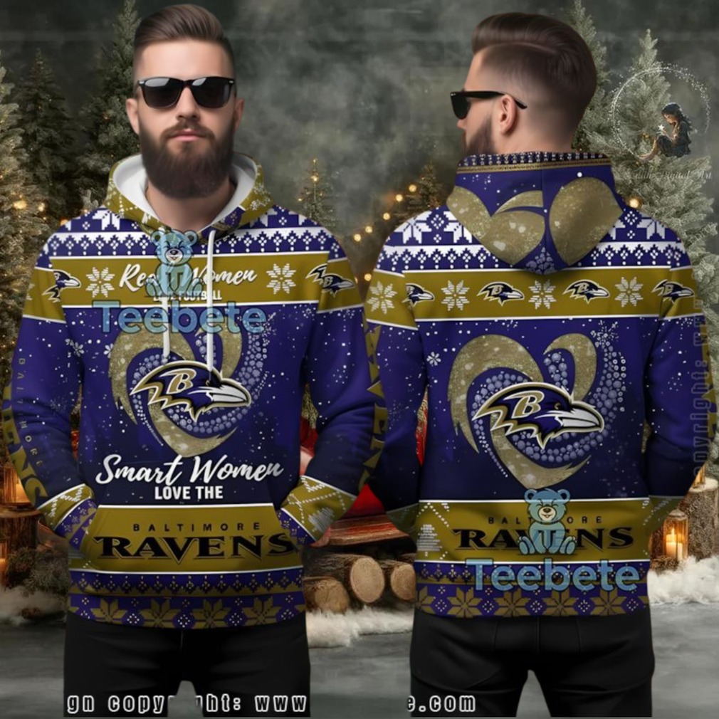 Baltimore Ravens Real Smart Women Love Ugly 3D Hoodie Baltimore Ravens Real Smart Women Love Ugly 3D Hoodie