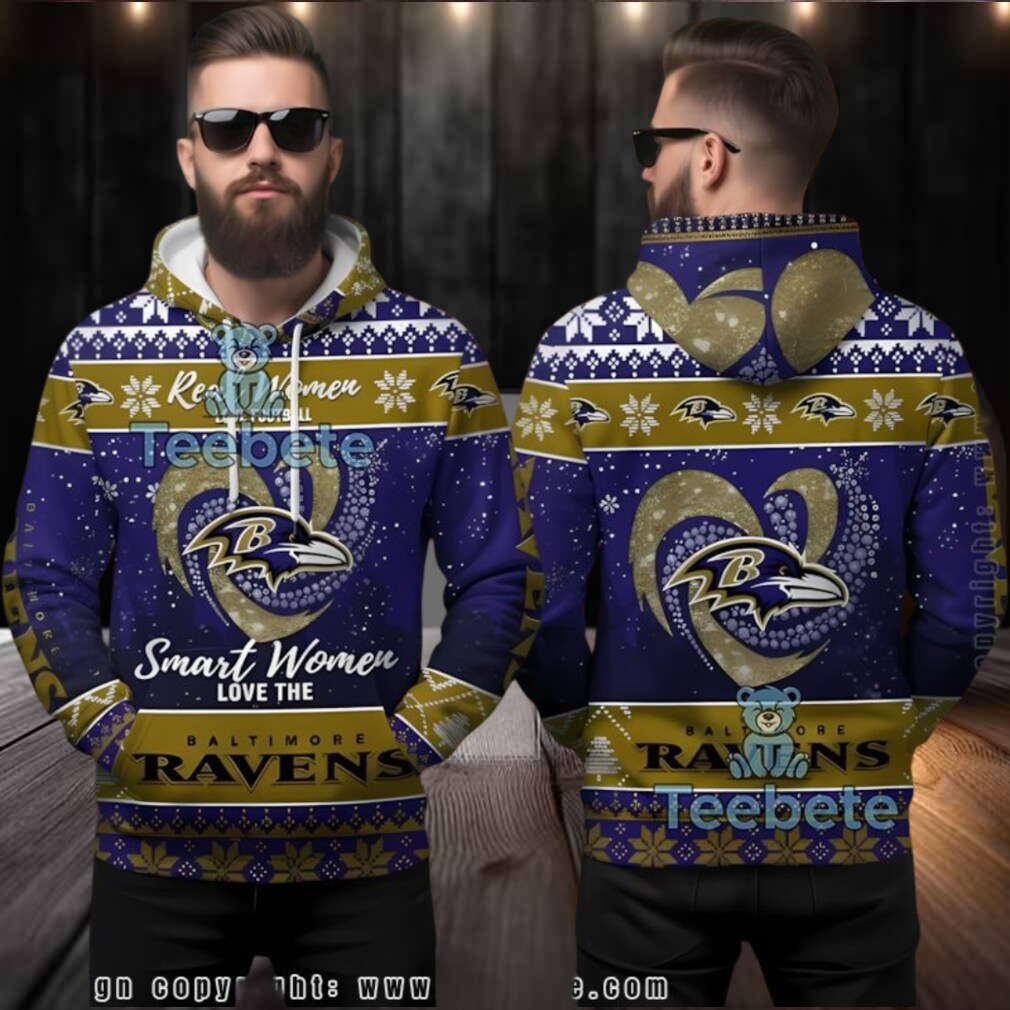 Baltimore Ravens Real Smart Women Love Ugly 3D Hoodie Baltimore Ravens Real Smart Women Love Ugly 3D Hoodie