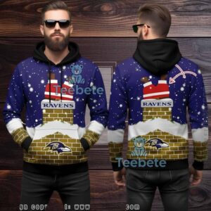 Baltimore Ravens Santa Chimney Christmas Ugly 3D Hoodie Baltimore Ravens Santa Chimney Christmas Ugly 3D Hoodie