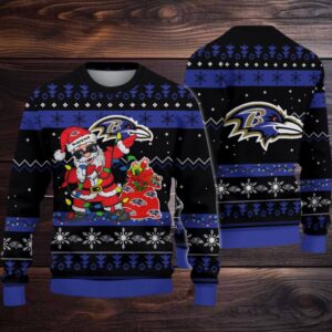 Baltimore Ravens Santa Claus Ugly Christmas Sweater Baltimore Ravens Santa Claus Ugly Christmas Sweater