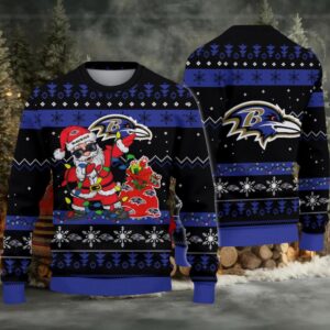 Baltimore Ravens Santa Claus Ugly Christmas Sweater