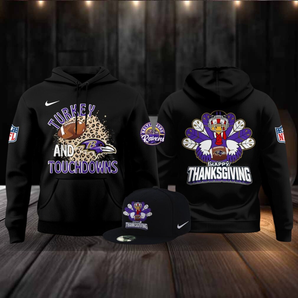 Baltimore Ravens Thanksgiving Game 2025 Turkey And Touchdowns Hoodie T Shirt Baltimore Ravens Thanksgiving Game 2025 Turkey And Touchdowns Hoodie T Shirt