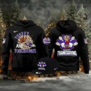 Baltimore Ravens Thanksgiving Game 2025 Turkey And Touchdowns Hoodie T Shirt
