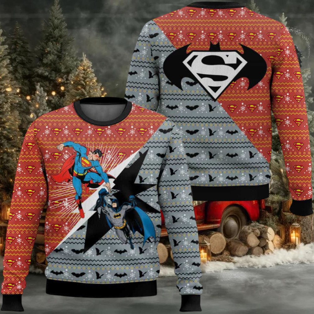 Batman vs Superman Ugly Christmas Sweater Batman vs Superman Ugly Christmas Sweater